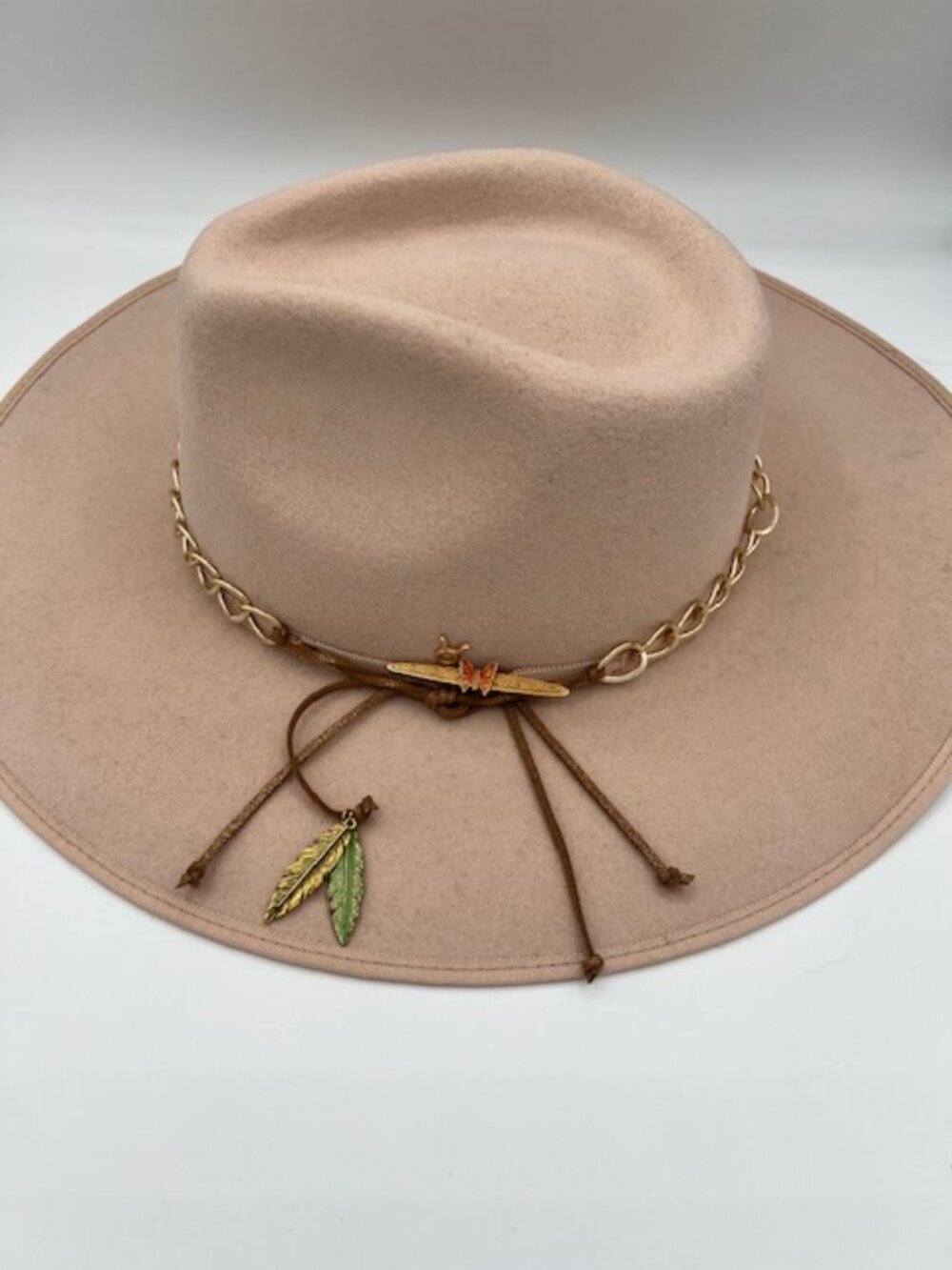 Flea Style Stevie Blush Wool Wide Brim Hat 60cm Custom Western